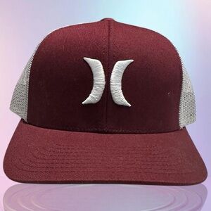 Hurley Maroon and Gray Trucker Hat
